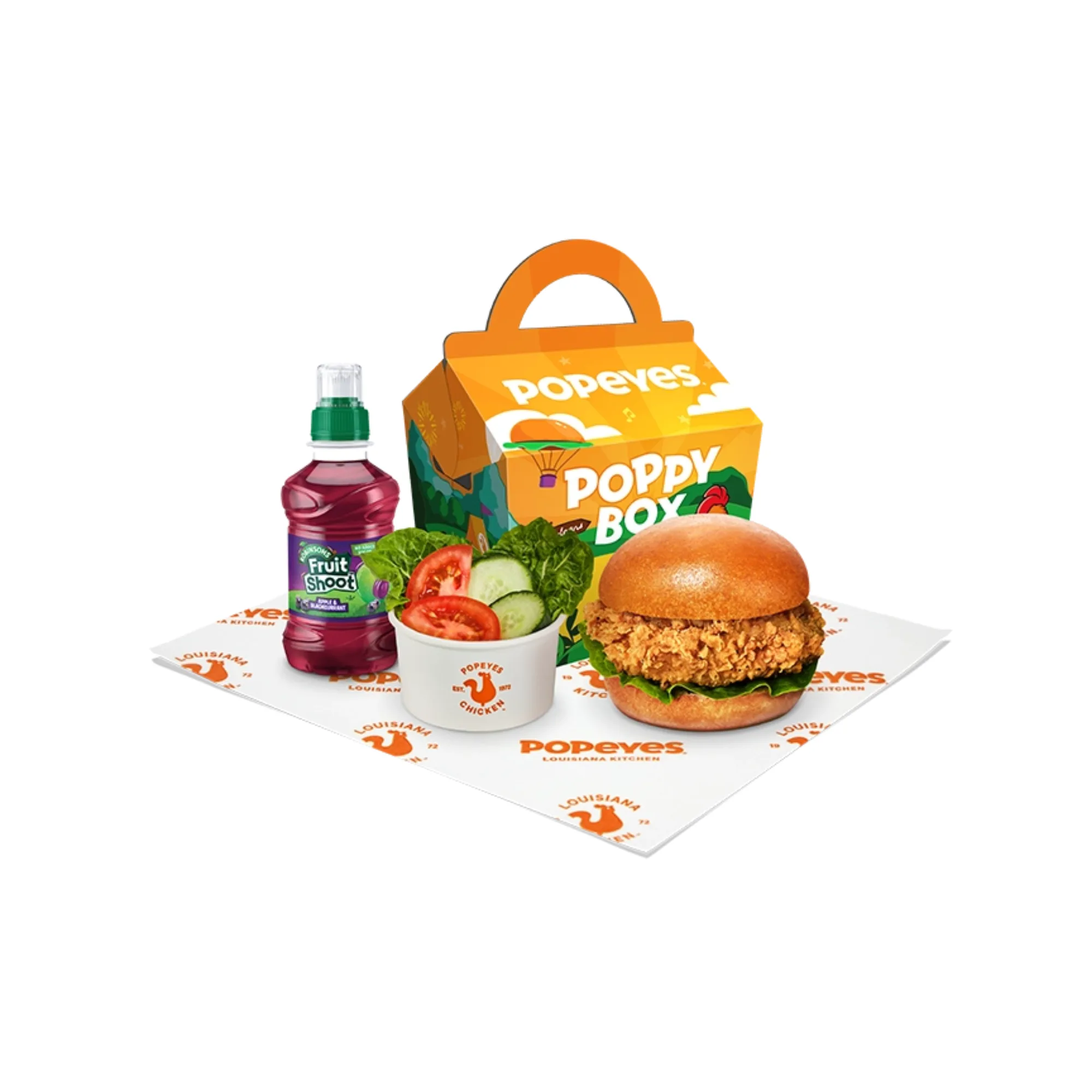 Chicken Sandwich with Ketchup Poppy Meal